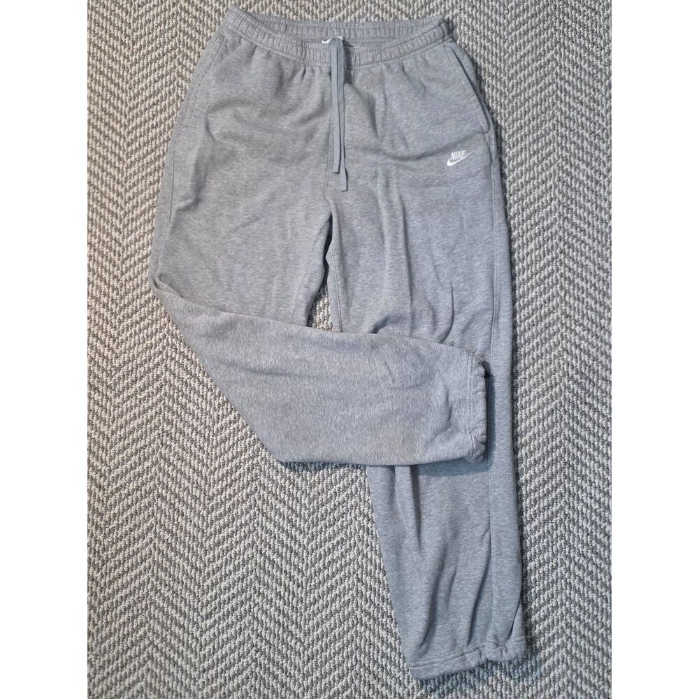 Nike Club Fleece Men's Size Medium Heather Grey Elastic Cuff Sweatpants Joggers